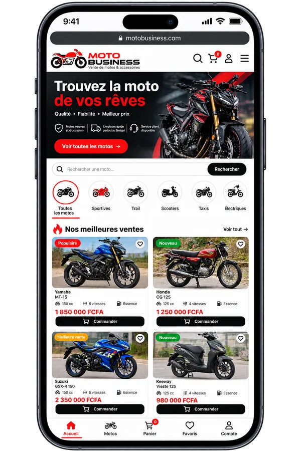Thème de boutique Moto Business — Motos