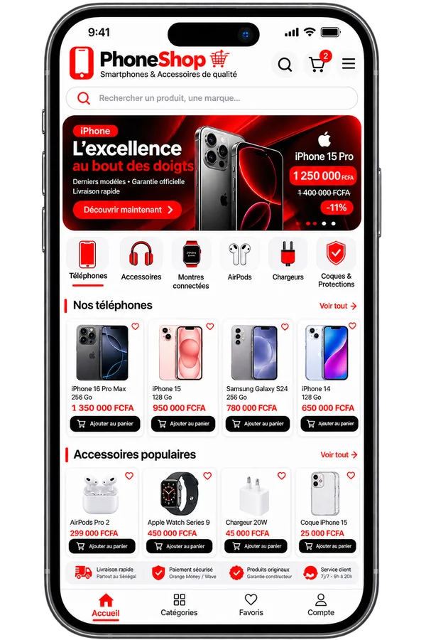 Thème de boutique PhoneShop — Téléphonie & High-Tech