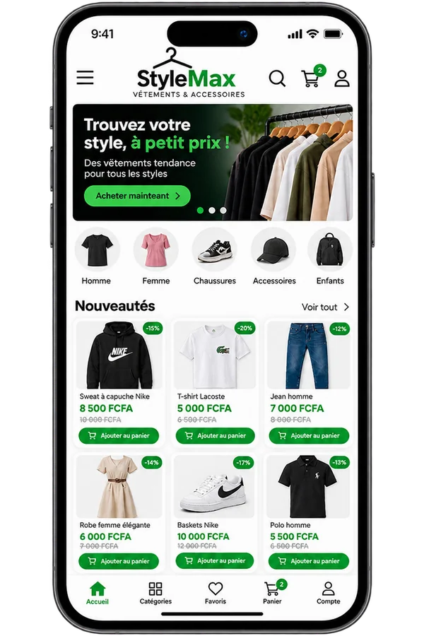 Thème de boutique StyleMax — Mode & Vêtements